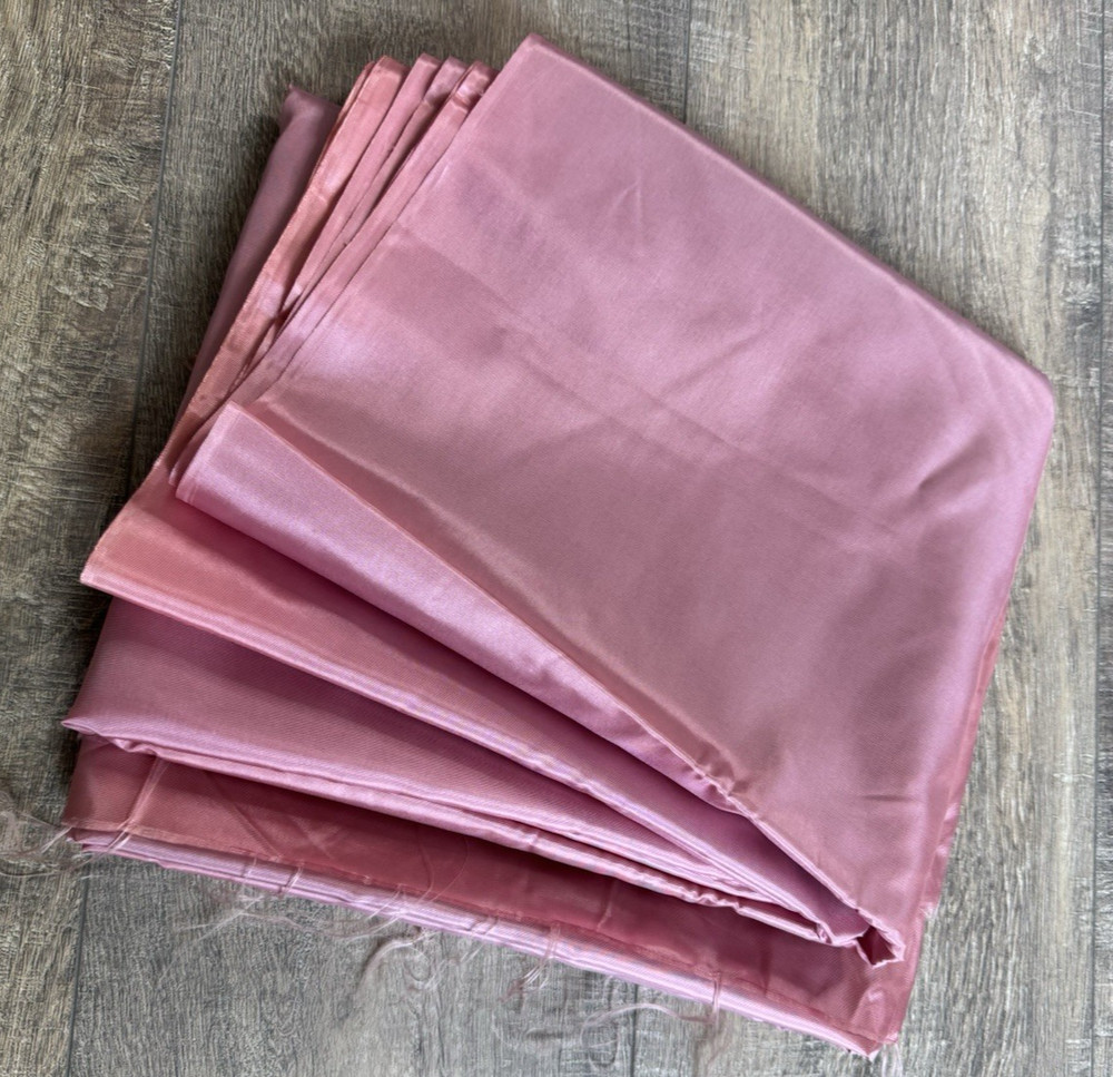 Vtg 1960s Silky Polyester Nylon Satiny Shiny Pink Dress Fabric 4yds