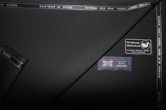 60% KID MOHAIR & 40% WOOL BLACK SUITING FABRIC BY William Halstead = See Below