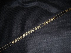 1/2 yd ITALIAN ZEGNA 5 STAR BLACK CASHMERE SILK SELF PATTERN JACKET FABRIC