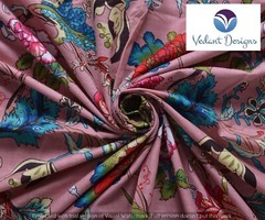 10 Yard Pink Hand Block Floral Print Cotton Fabric Dressmaking Sewing