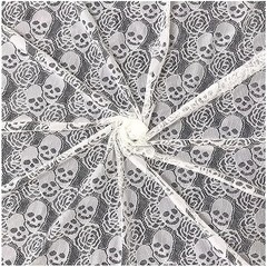 White Skull Lace Fabric, 60 * 36 inches Solid Fabric Lace, 1 Yard Floral Wedding