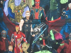 Marvel Comic Infinity War Avengers Super Heroes Cotton Fabric 25 “X 44″W NEW