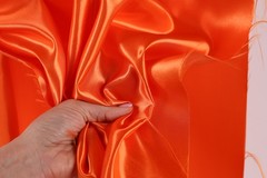 Orange Bridal Satin Fabric by the Yard, Silky Satin for Dresses and Event Decor