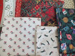 20 pieces 2.5 lbs CHRISTMAS cotton quilt fabric 1/2 yd & under approx 7 yards