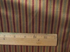 1 yard 8″ x 58″ Silky Purse Liner type Fabric Green Red Mustard Yellow Stripes