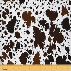 Brown and White Cowhide Fabric 3 Yards
