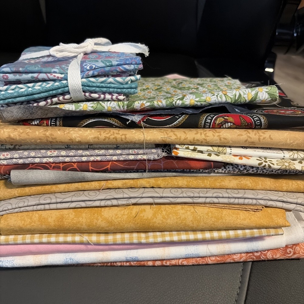 Quilting Fabric Assortment 100% Cotton Fat Quarters Yardage Strips Scraps