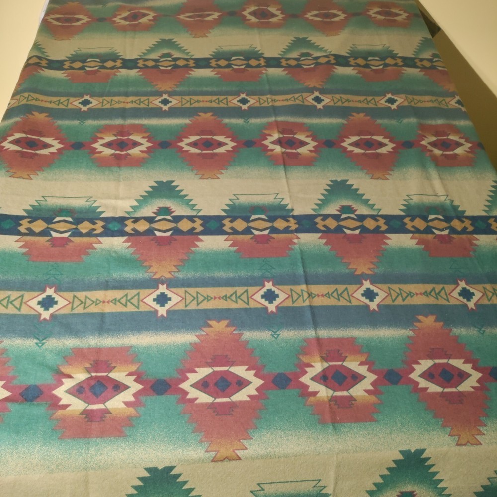 Cone Mills Chamois Flannel Fabric Southwestern Aztec Native Rare 59″ W x 72″ L