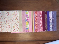 53-10” Squares Various Purples, Pinks, Reds And Beige