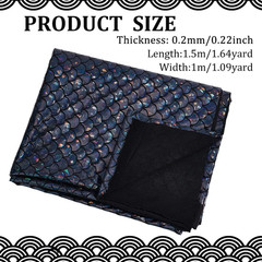 Mermaid Scales Fabric 39X59 Inch Black Sparkly Hologram Spandex Mermaid Printed