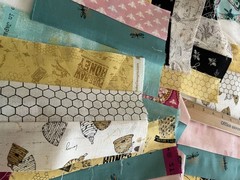 QUILTERS – Huge Lot of Pre Cut Fabric for Bee Themed Quilt(s) High End 3.7 Lbs