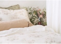 Bella Notte MATHILDE Linen fabric soft muted pastel floral by yd pink beige new