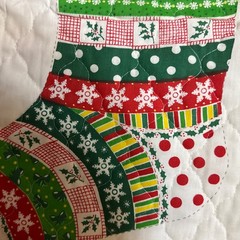 Vintage Spring Mills 2 Christmas Stocking Cut Sew Quilt Fabric Panel 4640