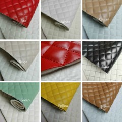Luxury Quilted PU Leather Car Upholstery Fabric Diamond Argyle Sewing Material