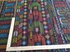 Vintage Peruvian Design Cotton Barkcloth(?) 1 1/2 Yrds x 40″ W Pre-Shrunk