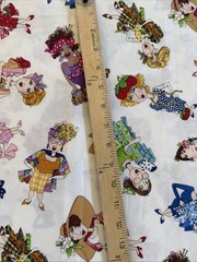 Loralie Designs Harris Fabric Ladies Toss Cotton Sewing Notions Quilt Half yard