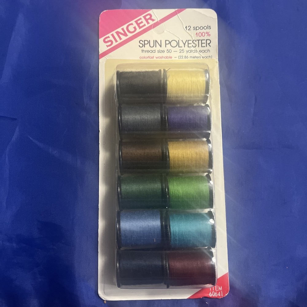 SINGER 60641 Polyester Hand Sewing Thread, Assorted Colors, 12 Small Spools,…