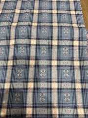 Blue Floral Plaid 100% Cotton Fabric