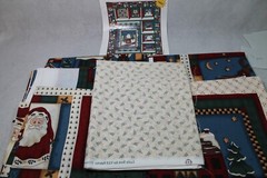 Vintage Christmas Fabric lot bundle 6.5 yrds panel Cotton Quilting Leslie Beck