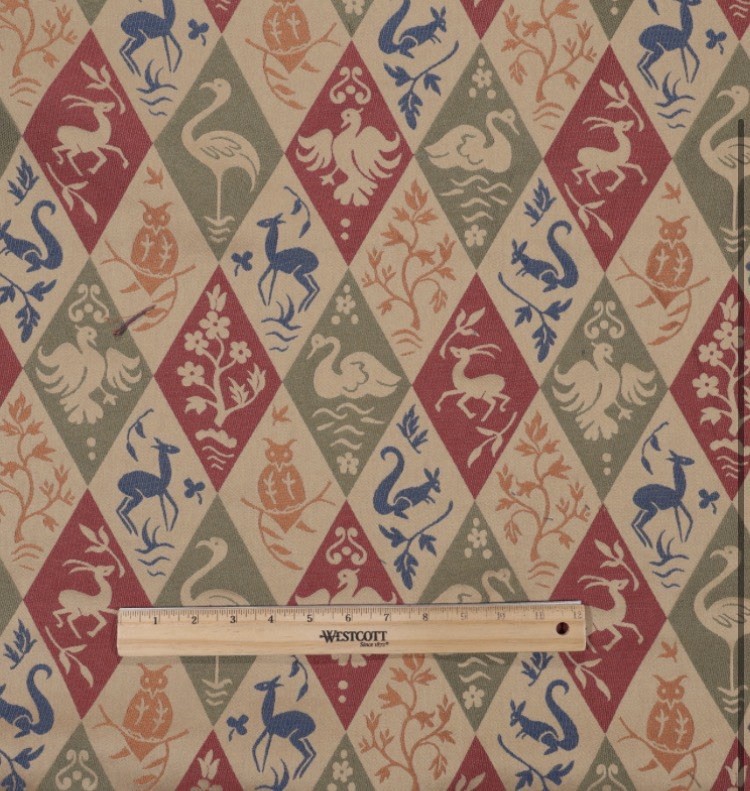 Scalamandré Zoology, Folk Art Tapestry , Textile, Upholstery in Multi, 1 Yard