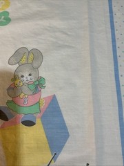 Baby Circus Theme TWO Fabric Panel Bunny Clown Elephant Building Blocks Nursery