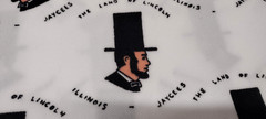Abraham Lincoln Fabric Illinois Jaycees Printed Polyester DISCO Fabric 2 yards