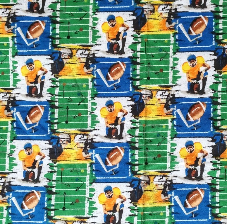 Joann Fabrics Soft Brushed Cotton Flannel Football Themed Fabric 42″ X 70″ Green
