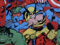 MARVEL COMIC PACK COTTON FABRIC SUPER HERO HULK CAPTAIN AMERICA 1Y X44″w