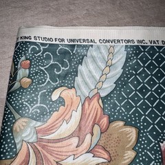 ~2 Yd Stanley King Studio Teflon Finish Retro Fabric Cotton Upholstery 54” x 71”