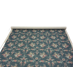 BALLARD DESIGNS QUINTON NAVY BLUE FLORAL MULTIUSE LINEN FABRIC 1.8 YARDS 54″W