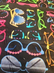 27×30 Piece 100 Cotton Black With Neon Sunshades Pink Green Blue Quilting sewing