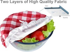 Handmade Reusable Cotton Fabric Bowl Covers – Two Layers of Fabric Set of 3, …