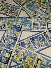 Vintage VHTF 1950s/60s Comic Strip Young Boy Cotton Fabric 1 Yard X 35″ Wide