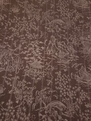 VTG CHINOISERIE Soverign Textiles Fabric Brown/Cream/Sewing/Craft/Home/44″/BTY