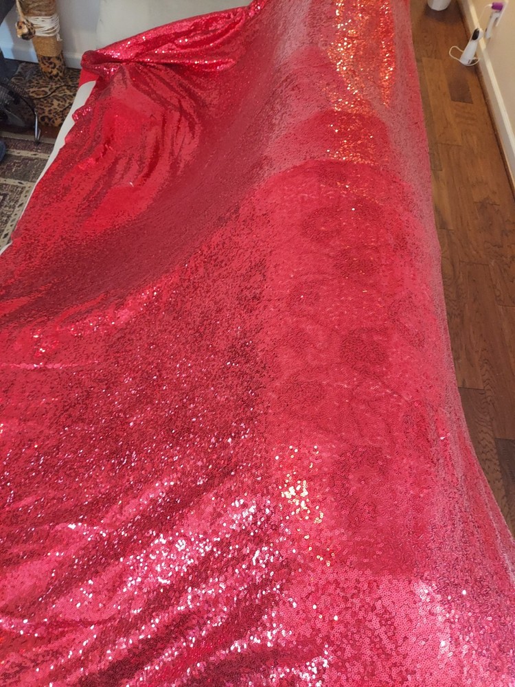 Glitz Mini Sequin Red Fabric 96″ x 56″