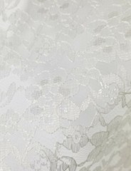 Ivory Polyester Sheer Mesh Floral Pattern Raschel Lace 60″ Fabric By The Yard