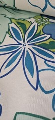 6yds BOLD Blue & Green Hawaiian Hibiscus Floral Fabric 60″ Wide NEW
