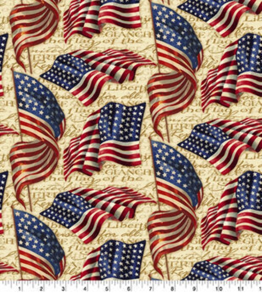 Patriotic We Pledge Allegiance 43” Cotton Fabric