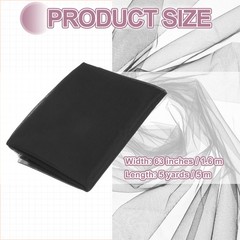 Black Sheer Organza Fabric for Wedding Arch Draping, 5 Yards x 63 Inches