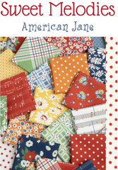 Moda SWEET MELODIES 21814 12 Red Floral AMERICAN JANE Quilt Fabric 30’s