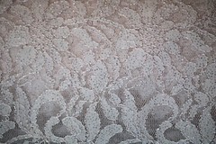 EMBROIDERED FLORAL LACE FABRIC WITH BEAD SPARKLE LT BABY PINK 55″ WIDE BY YARD
