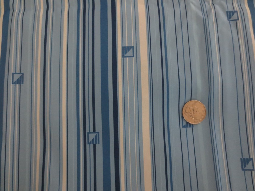 4508. BLUE “Silky” Geometric Stripe SYNTHETIC Apparel FABRIC – 58″ x 4-5/8 yds.