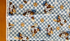 FAT QTR 18×22 STEELE CREEK STUDIO BILLY BEAR AT BAT BASEBALL FABRIC COMBINE SHIP