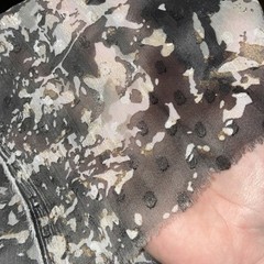 Black Camo Sheer Fabric With Shine 56” X 96” Rayon, Black, Grey, White