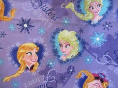 FROZEN FABRIC SISTERS ICE SKATING HEART FRAMED DISNEY FABRIC 30″ X 44″