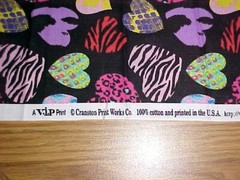V.I.P CRANSTON PRINT WORKS MULTI COLORED HEARTS ON BLACK BACKGROUND ~ 2 YARDS