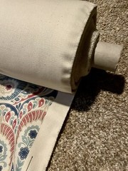 Clarke and Clarke fabric Persia col.denim/raspberry 25 Yards Available