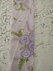 REMNANT Purple Floral Flowers 33″ x 3.5″ Bellflowers Ferns Large Floral