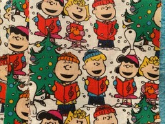 Lot Of 118 Fabric Squares for Quilting Cotton Christmas Peanuts 4 1/2 X 4 1/2