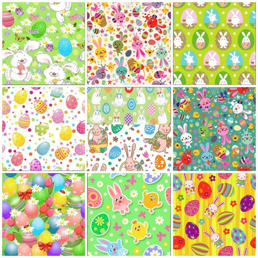10 Pcs Sewing Fabric Cute Cartoon Pattern Waterproof Anti Fading Soft Touch DIY